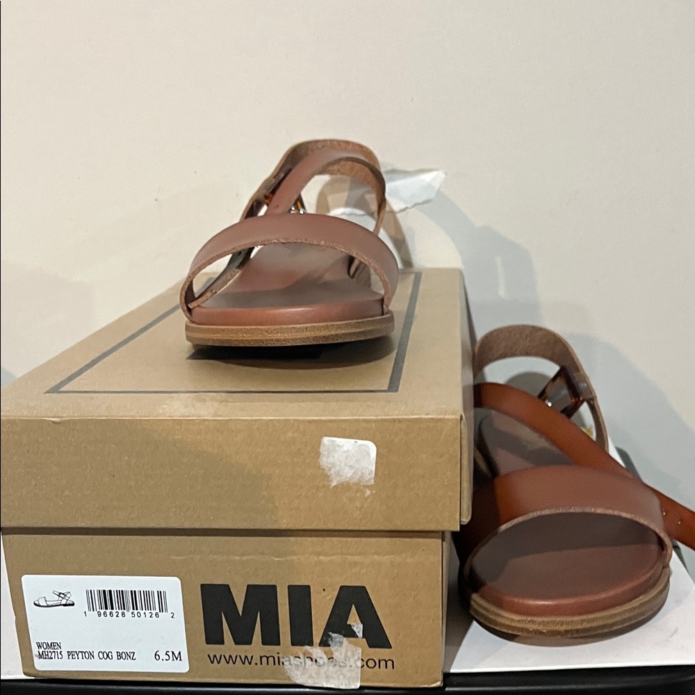 MIA Men’s Brown Leather Slide Sandals